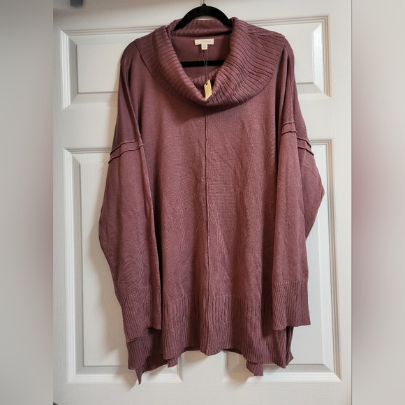 Cupio Woman Women's Mauve Cowl Neck Sweater Size 2X NWT - Picture 1 of 7